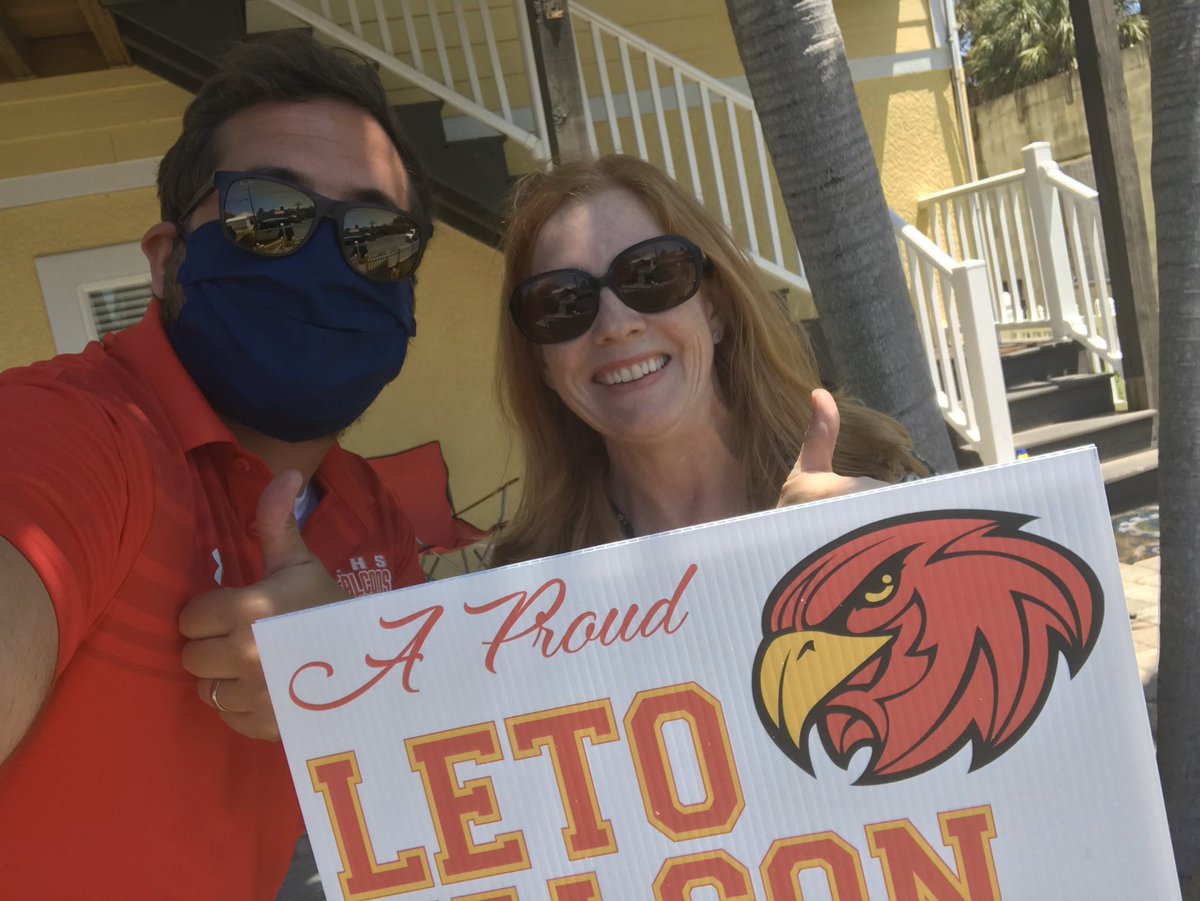 A great way to end the week! A visit from one of our assistant principals, Drew Gehrke delivering Teacher’s Appreciation Week yard sign and goodies to my house from administration. So appreciated and grateful for the love! #LetoFalcons