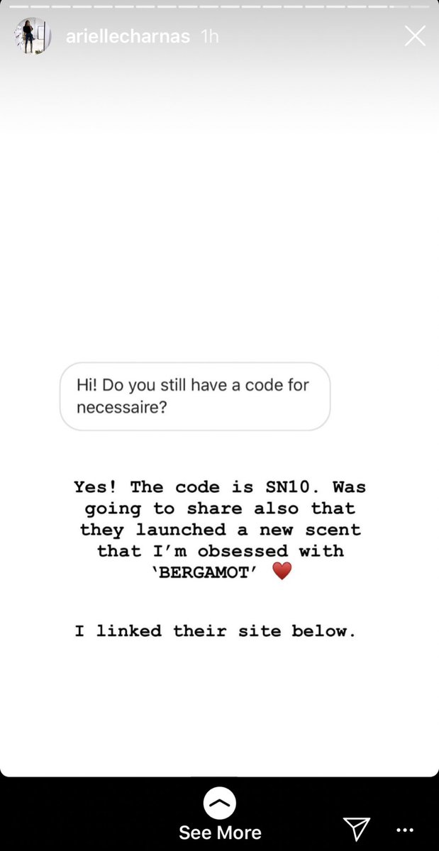 AUTHENTICITY ALERT  she’s answering Qs (sent by Arielle, to Arielle?) about her ~favorite brands~ complete w codes and affiliate links. Amazon is an existing brand partner of hers, she’s an investor in Necessaire, and her CEO owns Naadam as well.