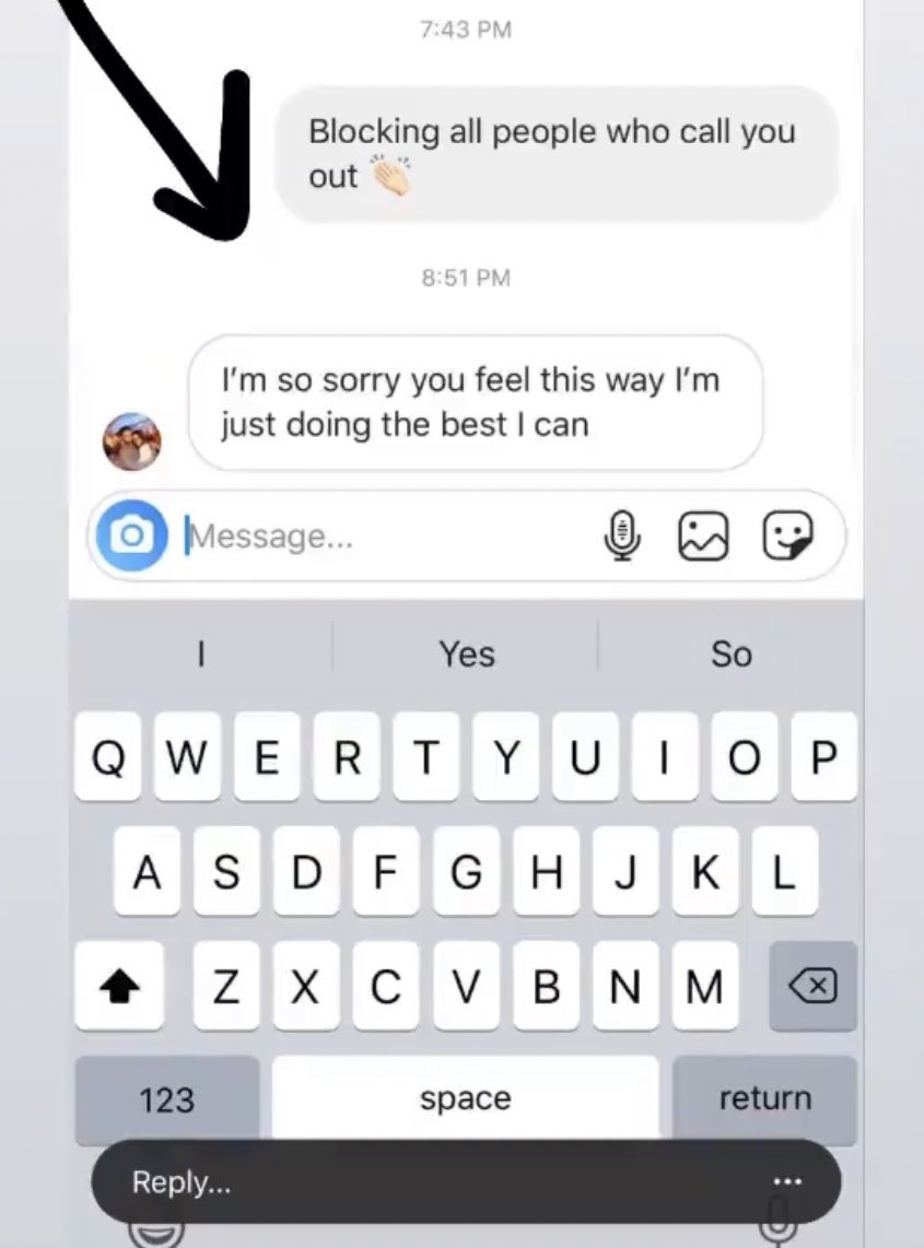 Brandon responded to a fan’s messages with “oh ok” then deleted it and tried again. (Another shoutout to @ influencerstruth on IG!)