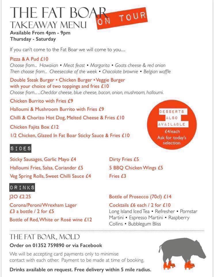 thefatboar's tweet photo. Let’s have a competition! 

We are now closed until Thursday 

You can order your takeaway in advance at: https://t.co/L5xCAPtrLl 

Like, follow us &amp; retweet this tweet and we will give away a £20 voucher

(Winner announces Sunday 17th) https://t.co/PwWjYg0XTu