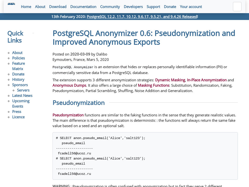 FGRibreau's tweet photo. Make your data from PostgreSQL GDPR-proof with Anonymizer 0.6: Pseudonymization and Improved Anonymous Exports https://t.co/3UV1XenyW8 https://t.co/FdXuxPduY4