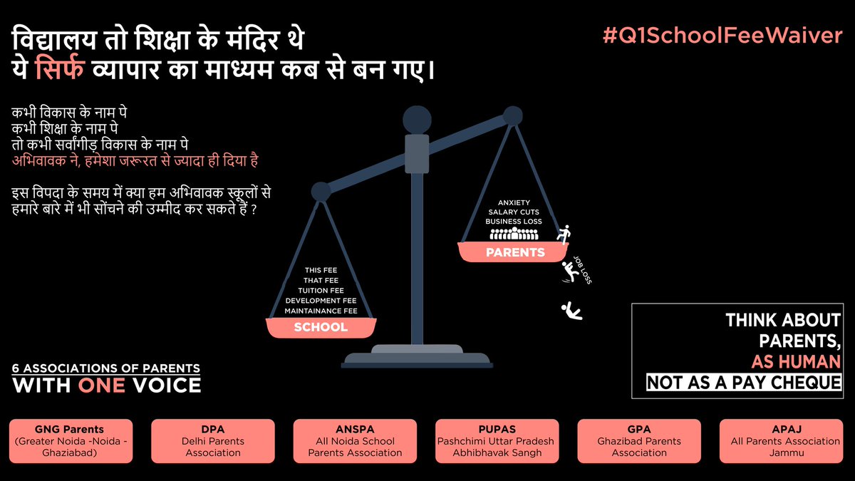 GPWS_Official's tweet photo. सभी स्कूल बंद है, स्कूल में किसी प्रकार की एक्टिविटी नहीं हो रही। तो आनलाइन कक्षा के नाम‌ पे फीस‌‌ मागना बिल्कुल छलावा‌ मात्र‌‌ है @HRDMinistry @CMOfficeUP @PMOIndia @UPGovt @ChiefSecyUP @HRDMinistry  अभिभावकों ‌की समस्या को समझें व मदद‌ करे।

#Q1SchoolFeeWaiver https://t.co/GK7iU2oE7R