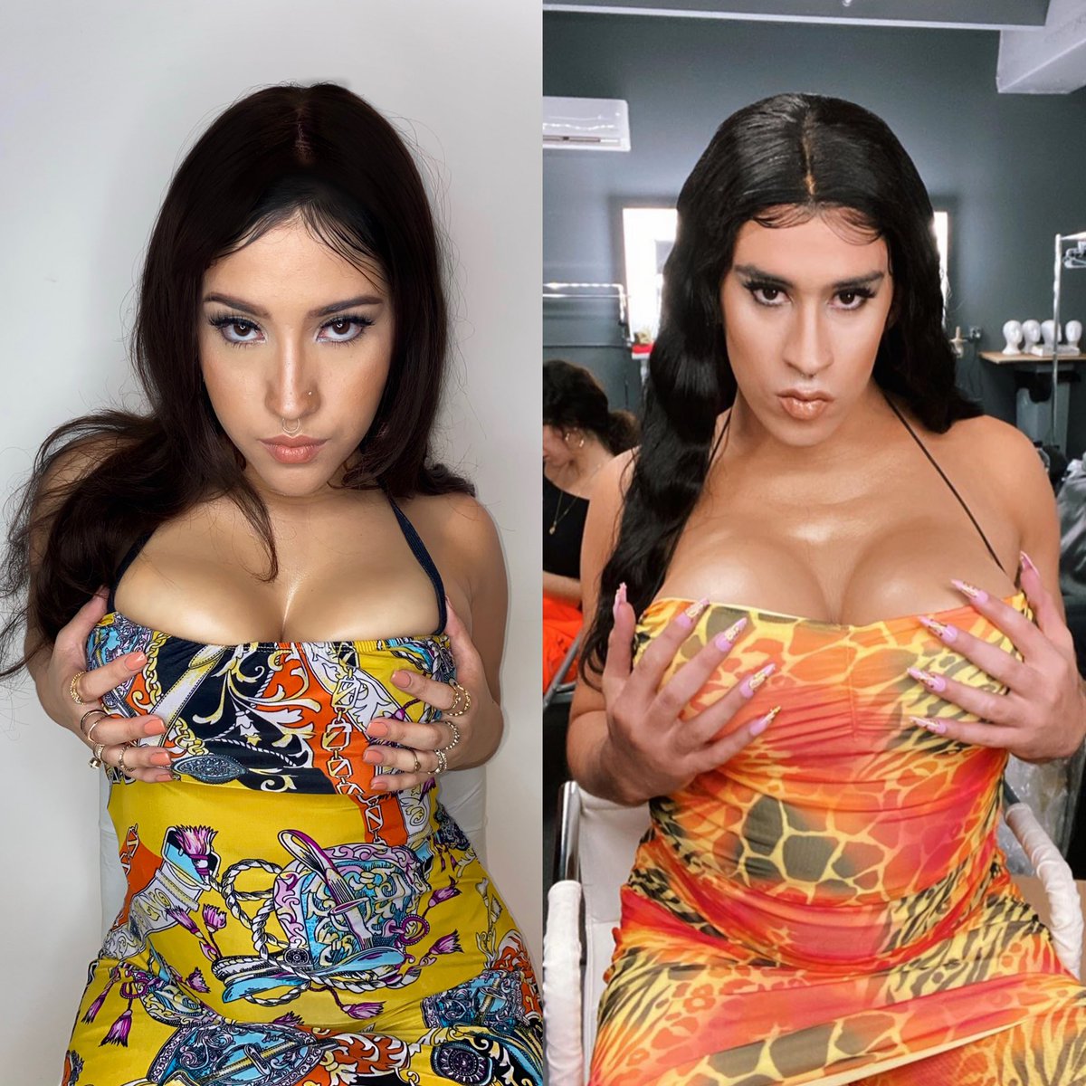 Davsmb_'s tweet photo. Tranqui, YO PERREO SOLA💀 #YHLQMDLG estoy haciendo un challenge de maquillaje y me tocó recrear a un cantante🤪 ¿Que tal me quedó? https://t.co/YPm0KbrWO5
