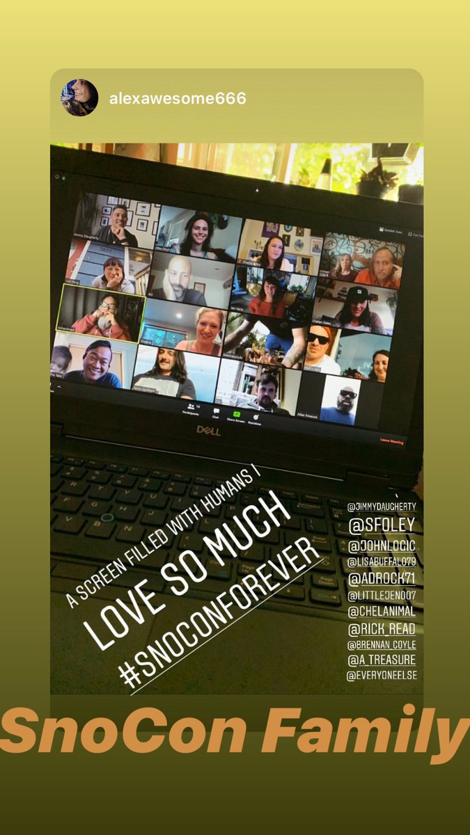 Zoom family reunion with my <a href="/SnoCon/">SnoCon</a> family. Some really great people. Working at a snowboard shop really was a great experience.