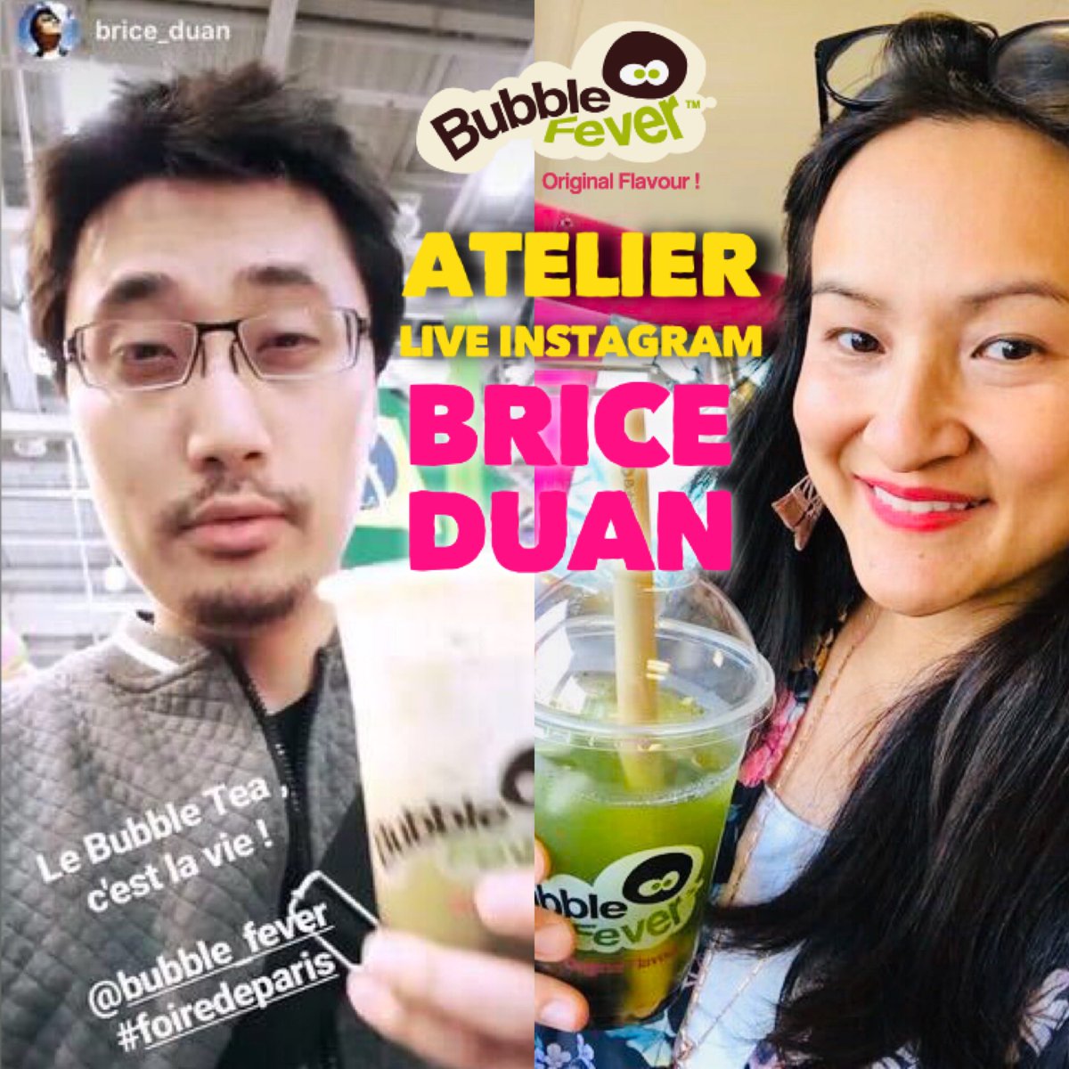 bubble_fever's tweet photo. Cette aprem à 15h **Atelier Bubble Fever en VIP** avec @Brice_Duan et @rosejolie2011 pour vous apprendre à faire vos bubble teas maison :)) 
En direct de notre live https://t.co/Fc1Xr0bikp
#bubbletea #homemade #havingfun #joinus #sharegood https://t.co/E0R6tJkdXh
