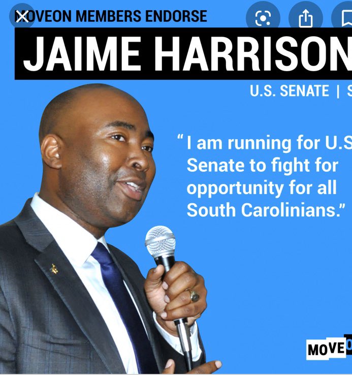 #TheResistance  #DemCast  #DemCastNH  #FLIPtheSENATEDemocrat  #JamieHarrison is campaigning overtime against Lindsey Graham of SC!Jamie needs a lot of Donations 2 fight 4 Graham’s seat in the Senate but He’s very determine to win! We need Jamie! #VoteBLUE4thePeople