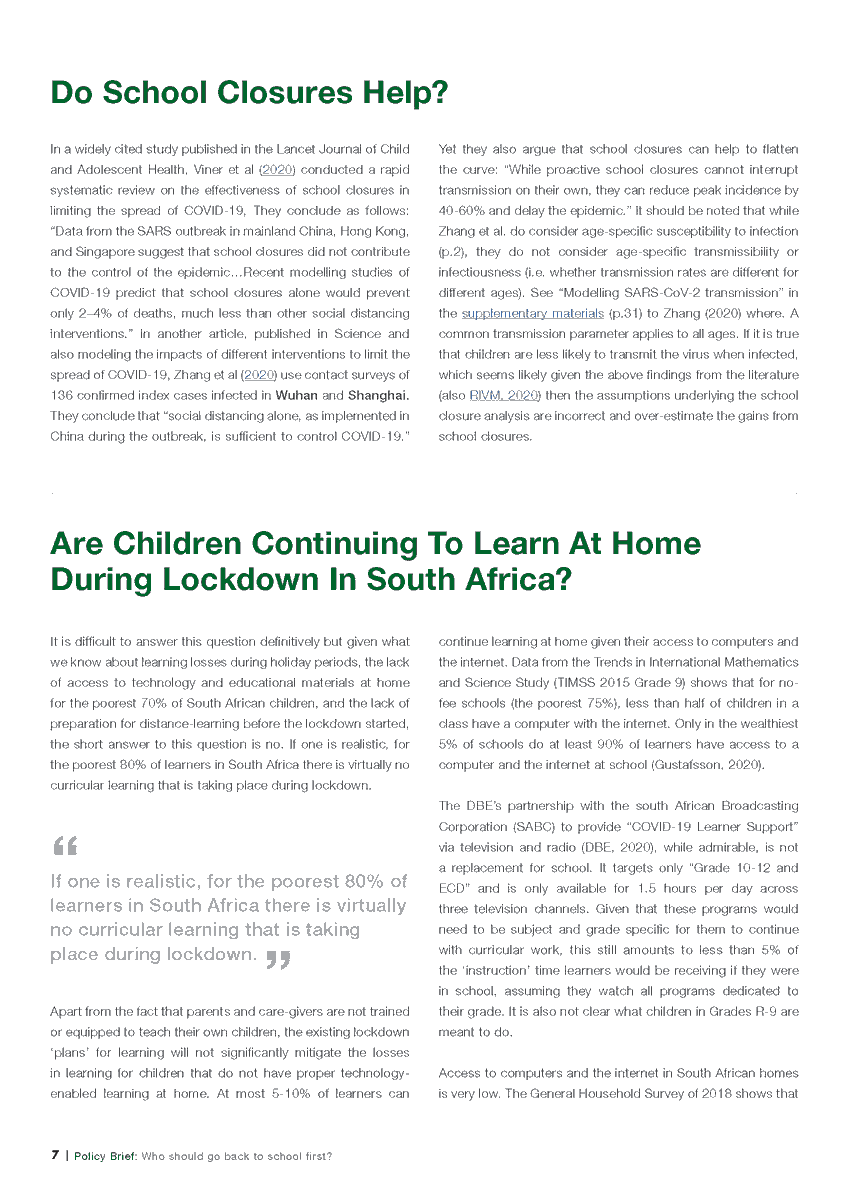 (5) ARE KIDS CONTINUING TO LEARN AT HOME DURING LOCKDOWN IN SA? Short answer: "For the poorest 80% of learners in South Africa there is virtually no curricular learning that is taking place during lockdown" NB: Only 10% of SA HH's have PC+internet :-/ 6/n  https://nicspaull.files.wordpress.com/2020/05/spaull-2020-schooling-policy-brief-10-may-2020.pdf