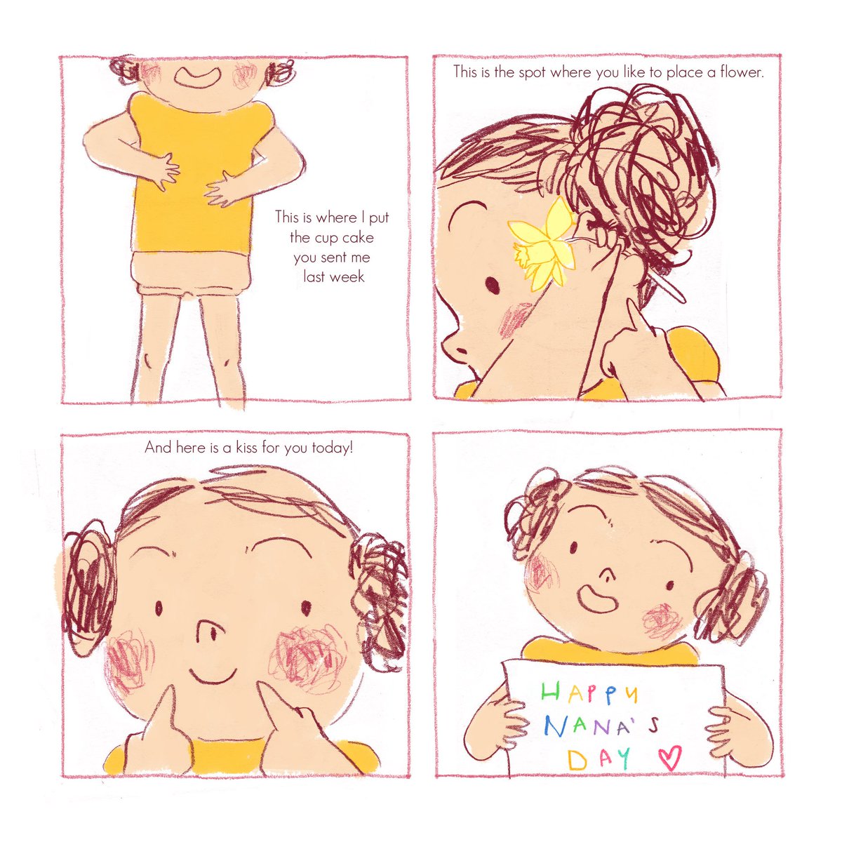 petitademas's tweet photo. This Mother's Day, share some Nana love! 💖
Simona Ciraolo, writer of "The Lines on Nana's Face", created this sweet comic to encourage you and your little ones to find new ways of keeping in touch with loved ones. 💝 Order @PublicStores and online at https://t.co/Gw4ywXFM6G. https://t.co/DTnnSP2PCL