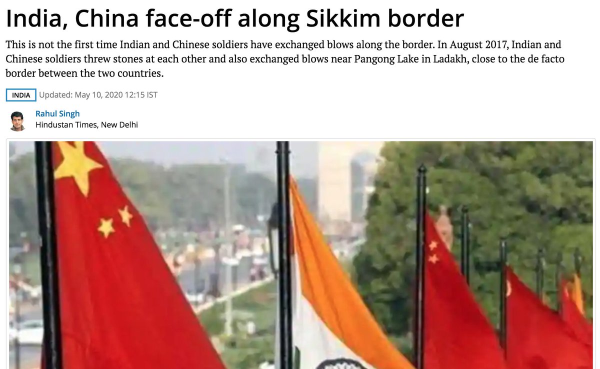 4/8 Timing/SikkimGiven China's past behavior in the South China Sea, Doklam/Bhutan, Himalayas etc., understandable concerns in India. So maybe someone at ANI was just over-excited today, esp. after news that Chinese and Indian troops clashed yesterday along the Sikkim border?