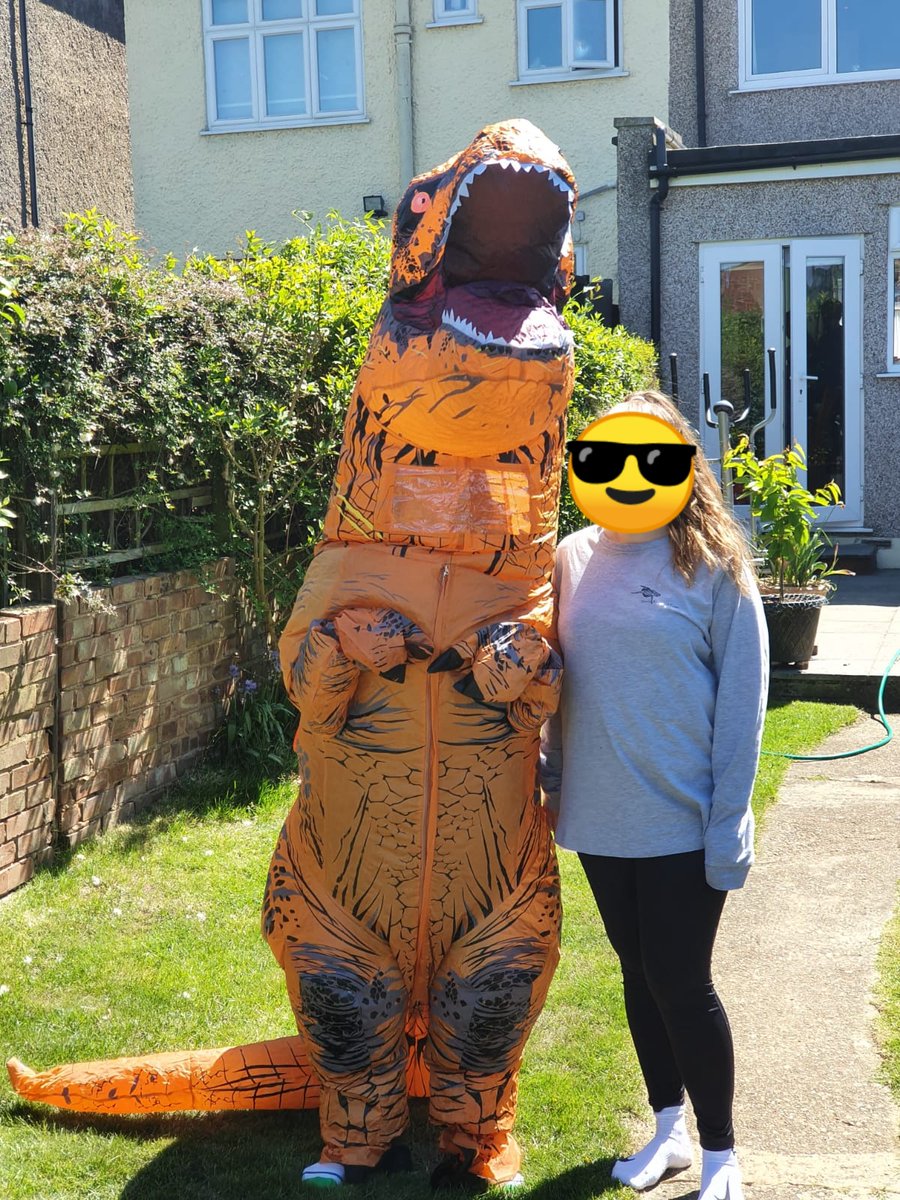 MissBeale1's tweet photo. So much fun dancing with my dinosaur during lockdown. 🎥🦖 https://t.co/CP2LwEI3OR