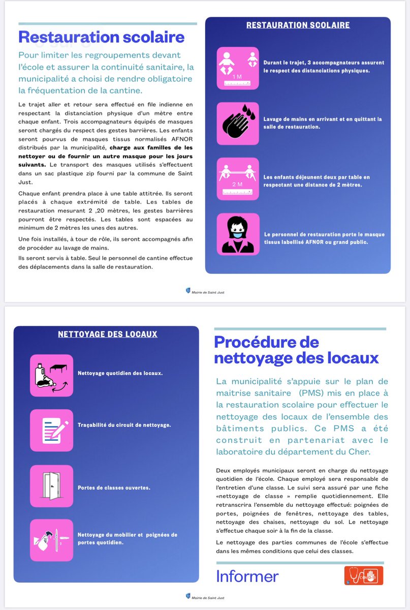 StephGStjust's tweet photo. Exemple protocole rentrée du #11mai mairie de #SaintJust https://t.co/4mZ7jvqEc5