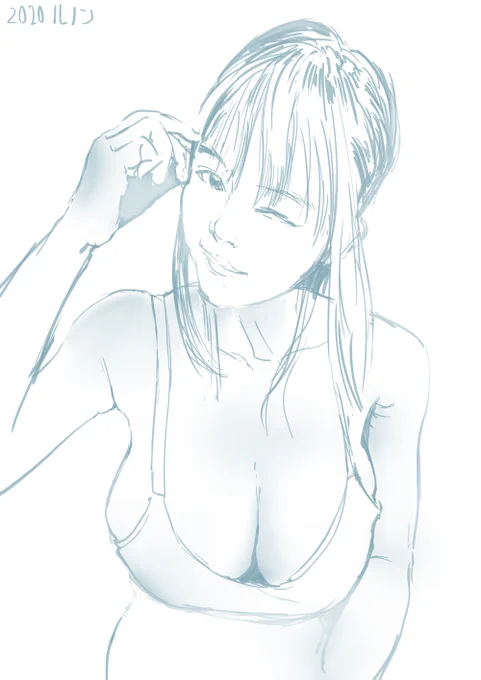 #伊織いお 中学生の時付き合っていた彼女にウインクされて以来ウインクにすごく弱い。で、最推しにされたら描いてた。生でウインクされたら心臓止まると思う。 
