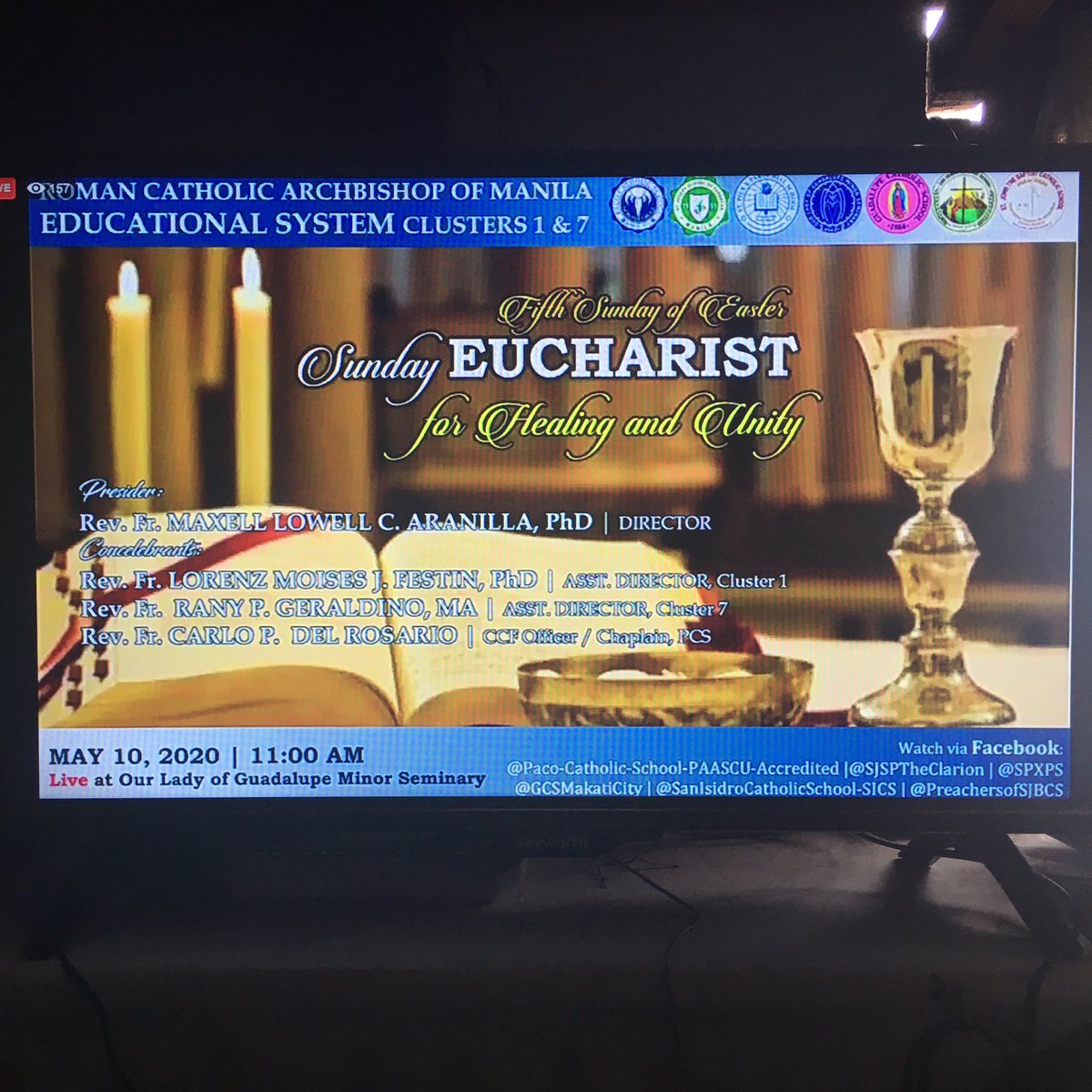 ruevenpadilla's tweet photo. RCAM-ES Clusters 1 and 7 Celebration of the Holy Eucharist on the 5th Sunday of Easter. ❤️🙏🏻  #RCAMES #WeHealAsOneAndSeven https://t.co/s8icQd0jEF