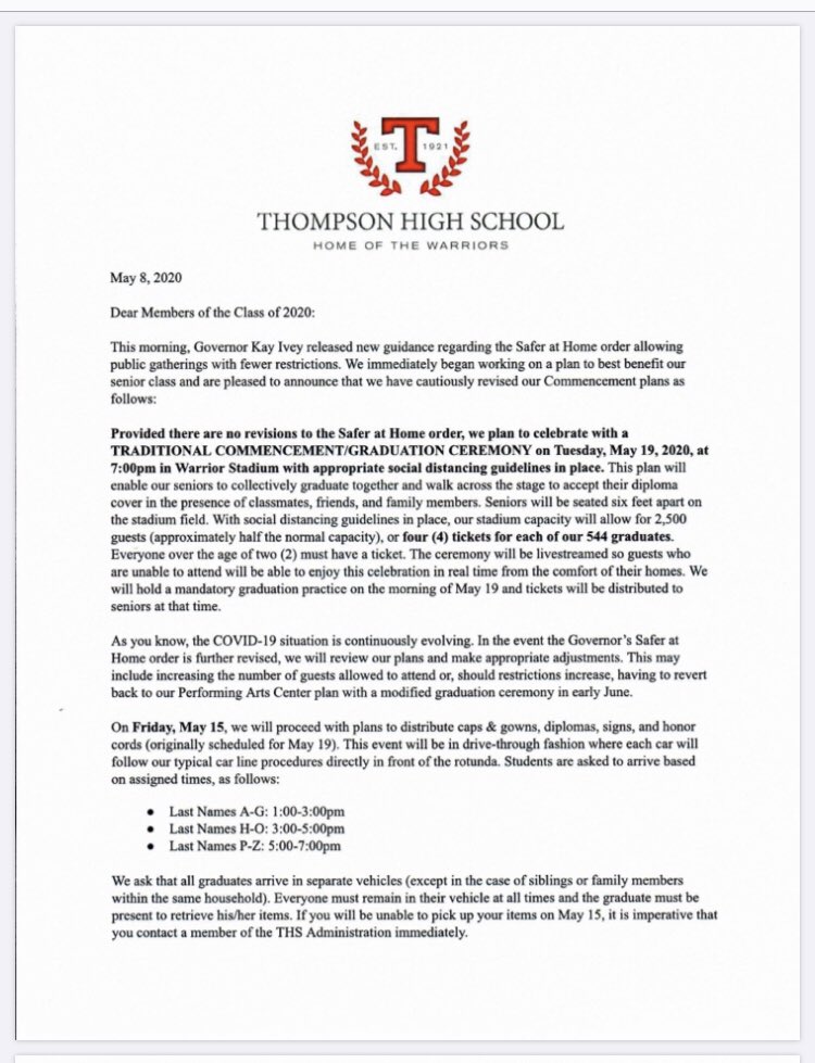 Thompson High School tweet media