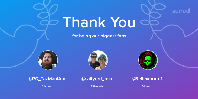 Silentpoisen's tweet photo. Our biggest fans this week: PC_TazManIAm, saltyred_mxr, Bellexmorte1. Thank you! via https://t.co/VBrAMGDN25 https://t.co/CtaqGqhm5S