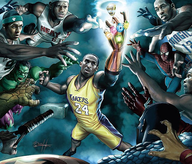 Ballislife's tweet photo. Super dope art. Marvel x NBA #Throwback https://t.co/NxyXoFXs7X