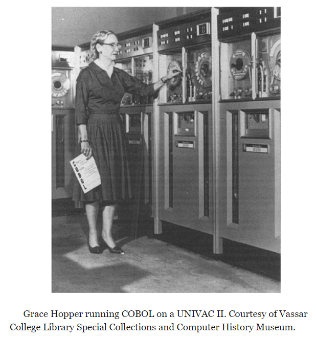 COBOL, the 1st portable language, was developed by collaboration of users & vendors in a few months in 1959, led by a group of female engineersIt was meant as an interim solution. It became one of most popular languages60 years later, it still powers critical infrastructure