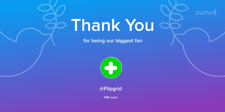 Our biggest fans this week: Flipgrid. Thank you! via sumall.com/thankyou?utm_s…