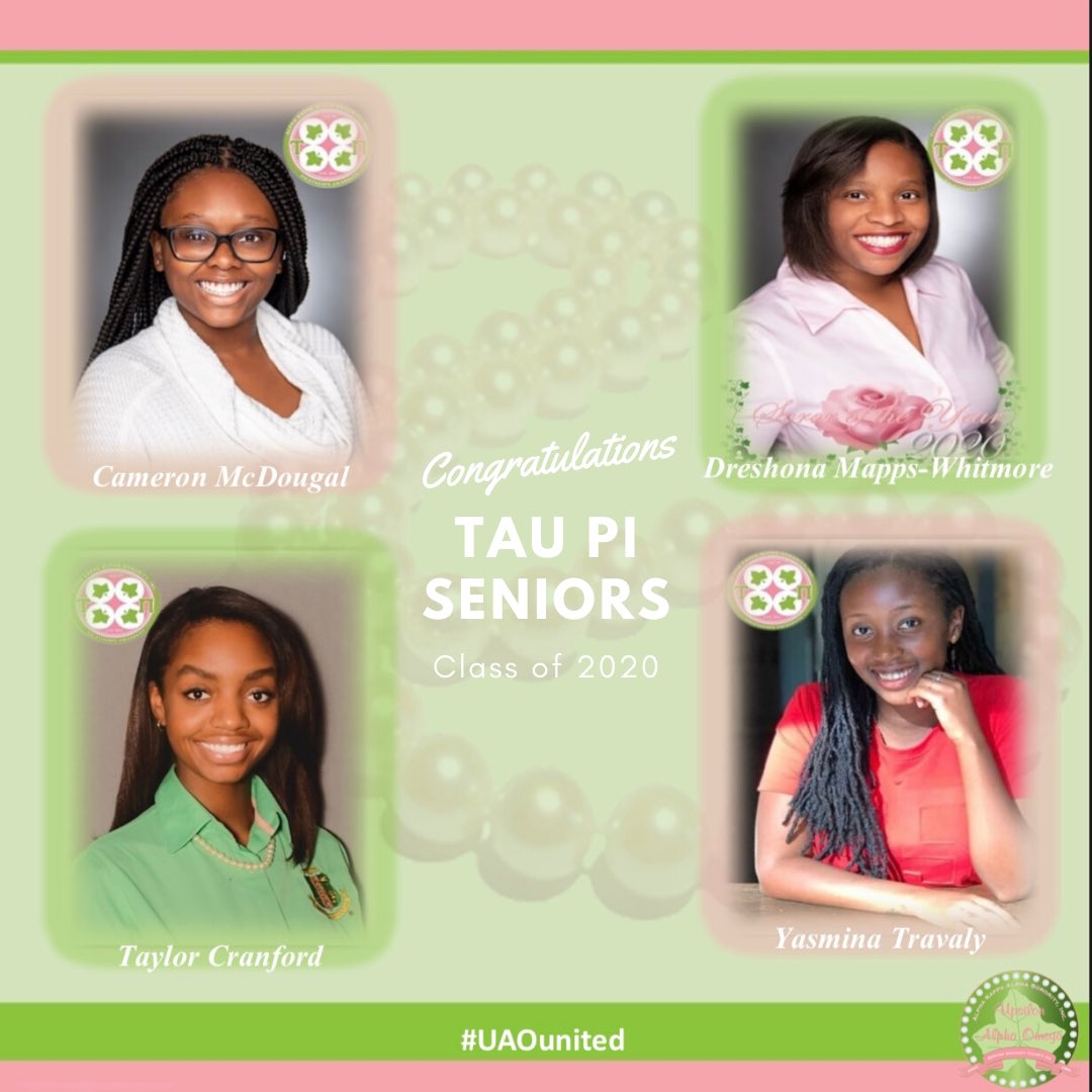 AKAinGwinnett's tweet photo. Upsilon Alpha Omega chapter proudly celebrates the Spring 2020 graduates of Tau Pi chapter at Oglethorpe University. You are destined for greatness! #tenacioustaupi #taupi #uaounited #AKA1908 #significantsa #servingsignificantly #nostoppingsa https://t.co/UMVtYzZ71U