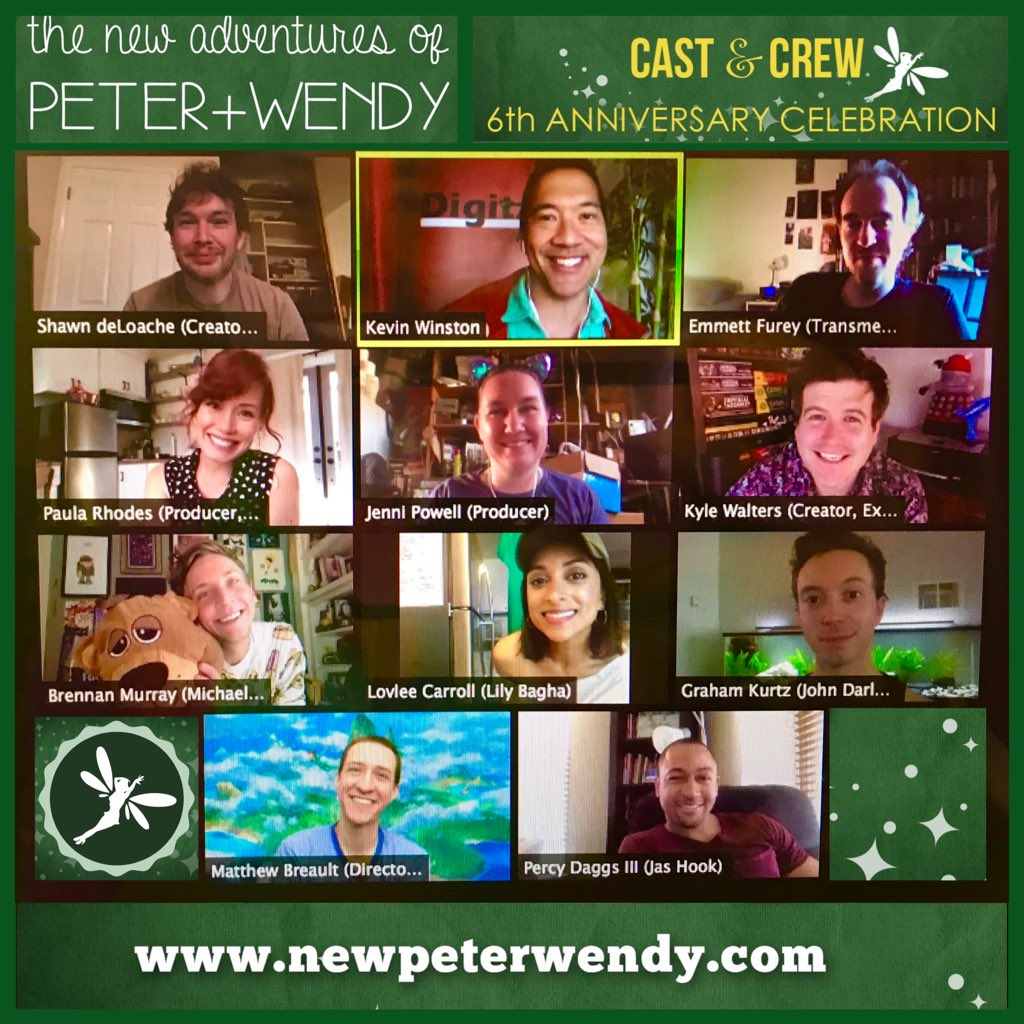 🧚🏻 So fun to celebrate the 6th anniversary of the New Adventures of Peter and Wendy today with the Cast and Crew! Love you all! <a href="/theKyleWalters/">Kyle Walters</a> <a href="/paula_rhodes/">Paula Rhodes</a> <a href="/PD3Official/">Percy Daggs III</a> @LovleeCarroll <a href="/JenniPowell/">Jenni Powell</a> <a href="/emmettfurey/">Emmett Furey</a> <a href="/BrenOnTheWylo/">Brennan Murray</a> 
<a href="/NewPeterWendy/">EpicRobotTV</a> <a href="/grahamkurtz/">Graham Kurtz</a>