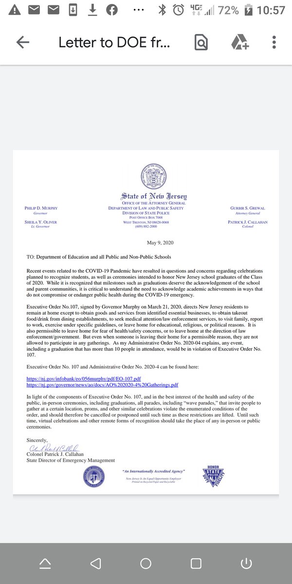 Comrade <a href="/GovMurphy/">Governor Phil Murphy</a>  has gone off the deep end. A letter was released today that specifies that drive by parades are a violation of his edicts!
