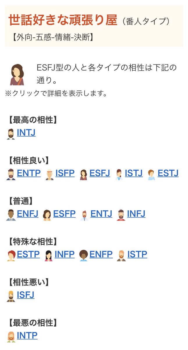 回nana 私 Esfjだった 2つのサイトで診断してみたけど どっちもesfjだ T Co Imuuqr5dfn Mbti診断 T Co Mseyvgncgb Twitter