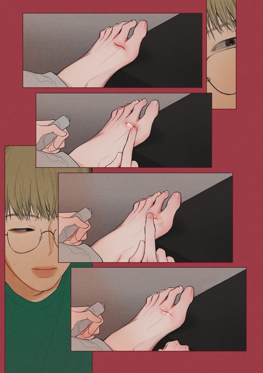 #namjin #랩진 
The phantom which had appeared many times in Namjoon's dream, was the reddish wound inlaided on that pale and skinny foot.
(tks for translation@xlotte17 )
(READ from right to left⬅️) 