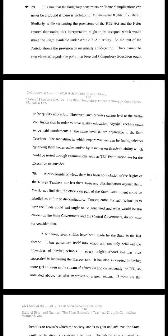 KumarSapansingh's tweet photo. बिहार की शिक्षा व्यवस्था का यह सबसे बड़ा दुर्भाग्य है कि T.E.T. शिक्षकों को Apex Court के Para 78 के न्याय निर्णय के बावजूद ये Better Scale से वंचित हैं। सरकार अक्षरसः इसे लागू करें और बिहार के ज्ञानदीप को पुनः प्रज्वलित करें।
#78_para_sankalp_hamara @DrRPNishank @NitishKumar https://t.co/VtqgdL2lus
