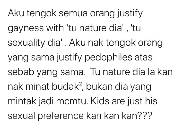 Victims of pedophilia take years to realise they were subjected to grooming and sexual abuse, and many spend subsequent years processing their trauma.Yet, without thought, some people insist on using someone else's trauma to justify their homophobia. Grooming is NOT consent.