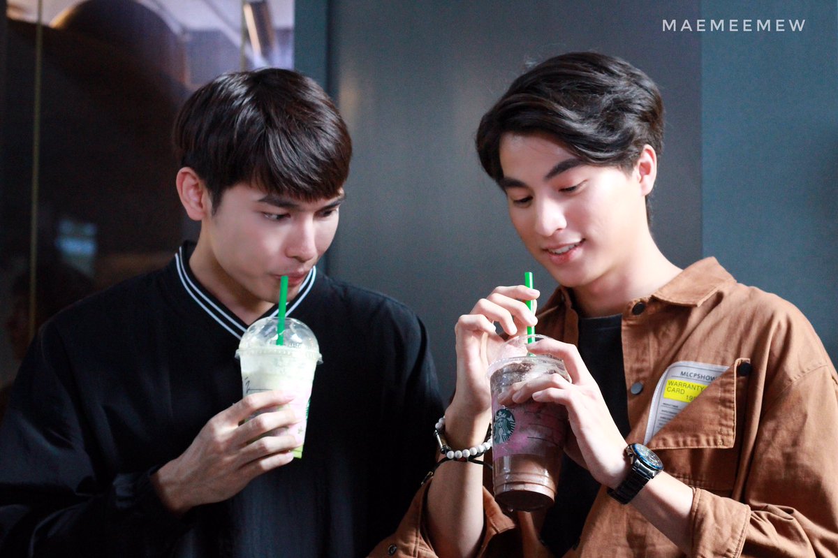 mew was looking for the name written on gulf's cup hehe babies 