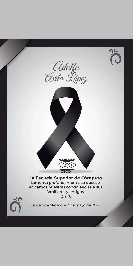 IdaliaIPN's tweet photo. Es una pérdida muy lamentable. Una persona dedicada a su trabajo, siempre con un trato amable y una sonrisa. D.E.P. Sr. Adolfo. https://t.co/bTDDbW0ENA