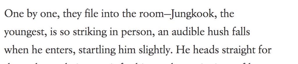 A very noteworthy mention is that in VOGUE’s list of best things about  #BTS   Jungkook was singled out 3x, 2 more than any other member. Showing that Vogue is still not over that time he blindsided them just by entering the room and I mean that’s 100% relatable  @BTS_twt  #JUNGKOOK