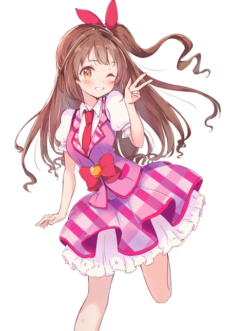 スターライト学園スクールドレスなしまむ～
前に描いたひめちゃんの対的な感じで描いてみました

アイドル×アイドルは最強ですね✌️ 