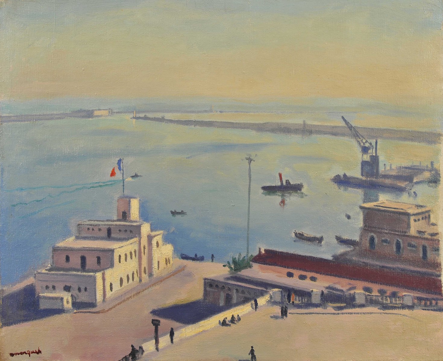 アルベール マルケ、「チュニスの港」、希少な画集より、新品高級額 アルベール マルケ、「チュニスの港」、希少な画集より、新品高級額