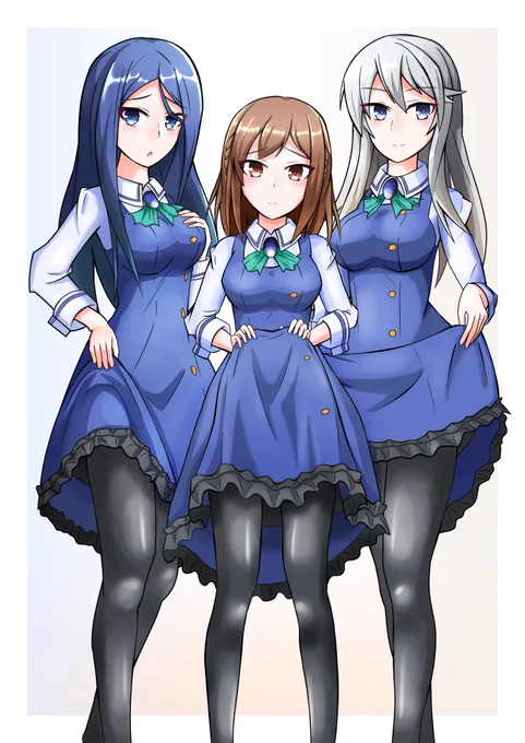 アマ女3人清書終わったので並べました。 #アリスギアお絵かき 