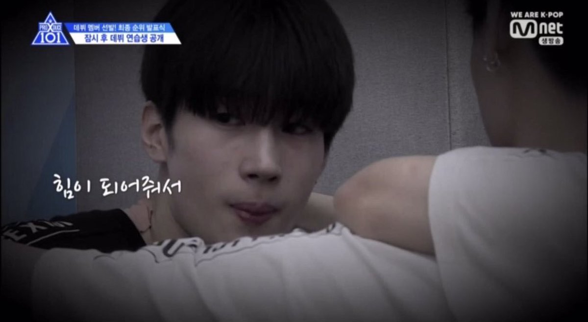 snoopywooshin's tweet photo. it’s sad that mnet never released this clip of move team comforting seungwoo and u got it team because of that harsh comment a trainer gave :( https://t.co/YZOj7WgDIu