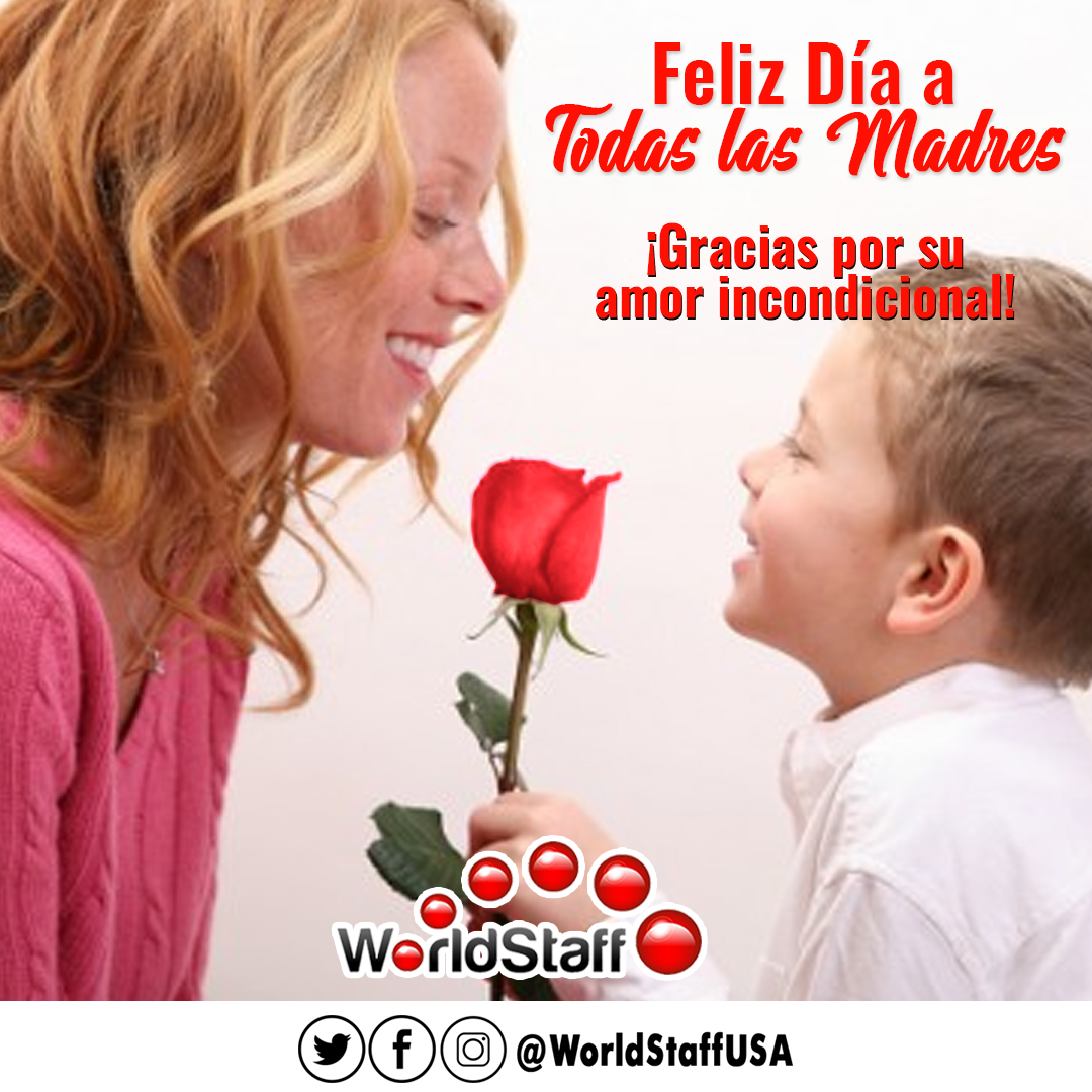 WorldStaffUSA's tweet photo. La fuerza de una madre es más grande que las leyes de la naturaleza… Feliz Día para todas las Madres!.
.
.
#worldstaff #TrabajoEnMiami #TrabajoInmediato #Doral #Miami https://t.co/Gi8M55q2o3