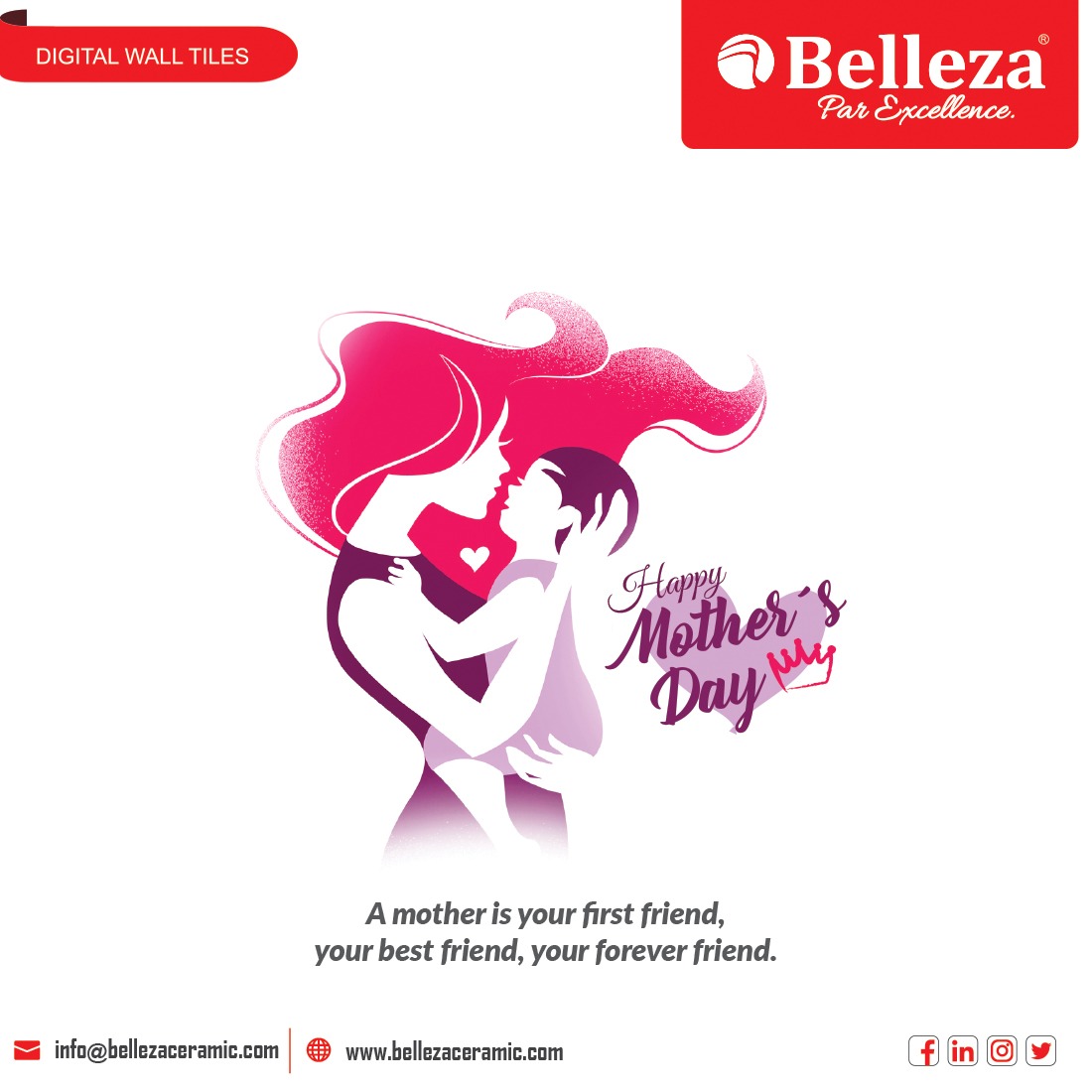 BellezaCeramic's tweet photo. Happy Mothers Day 

#Belleza #Ceramics #Morbi #Gujarat #INDIA #Premium #WallTiles #Manufacturer #Exporter #300x450 #300x600 https://t.co/ZnVTIU38de
