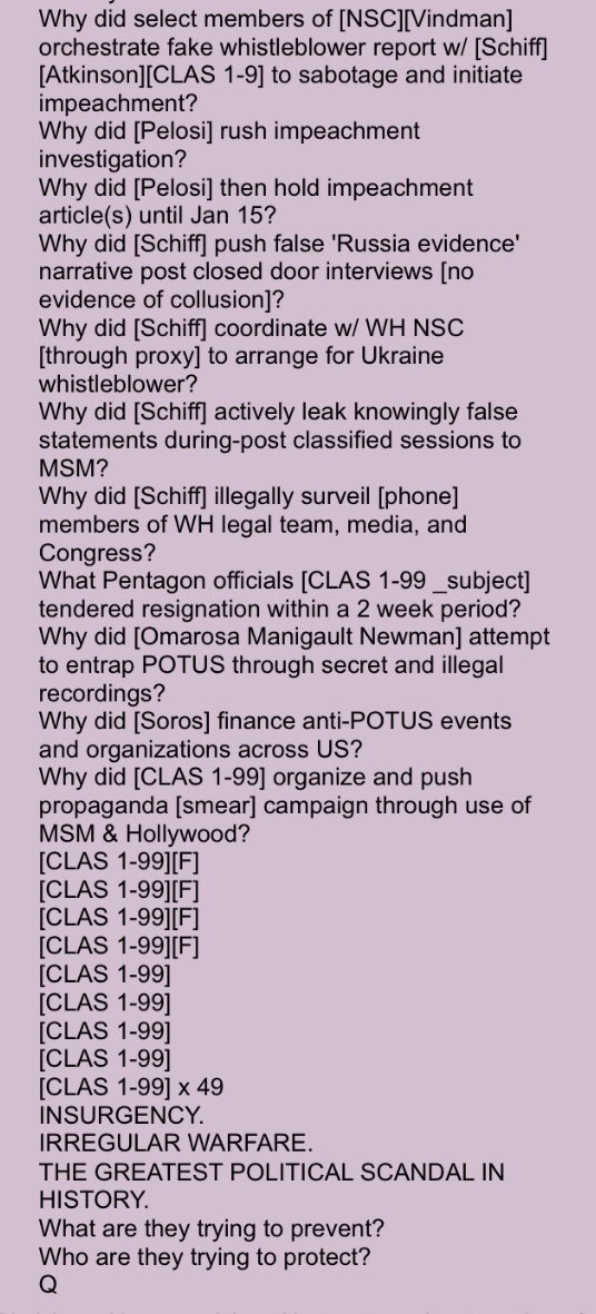 Q Thread 05.10.2020!!NEW Q - 4196!!01:07:52 EST THE SHADOW PRESIDENCY.THE SHADOW GOVERNMENT.Why did [Hussein] shadow POTUS re: [F] trips?Why did [Kerry] shadow POTUS re: Iran?Why did [Kerry] shadow POTUS re: [CLAS 1-99]? #QAnon(Cont)