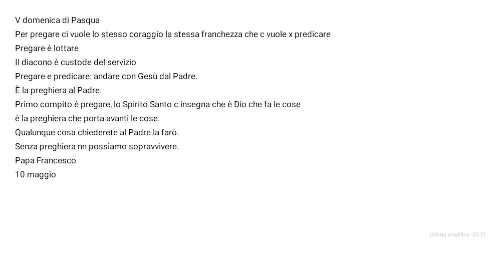 marilepugliesi's tweet photo. X #pregare ci vuole lo stesso #coraggio la stessa franchezza che c vuole x #predicare
Pregare è lottare
è andare con Gesù dal Padre
è Dio che fa le cose
è la preghiera che porta avanti le cose
Qualunque cosa chiederete al Padre la farò
#papaFrancesco
#10maggio
#VdomenicadiPasqua https://t.co/ds7C9xZm8g