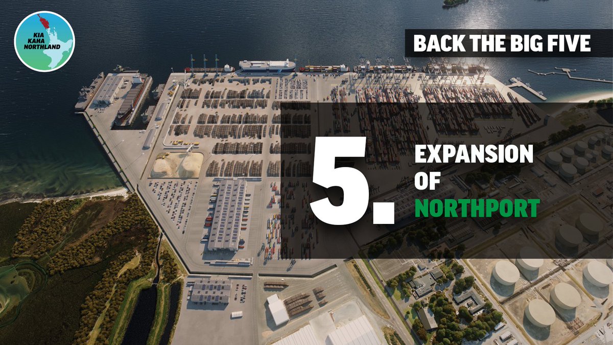 KiaKahaNorth's tweet photo. #BackTheBigFive
Project #5: The expansion of #Northport, to support #Northland's growing export economy and to take imports for @Auckland as its port winds down.
Kia Kaha Northland! https://t.co/rH8xyiqi0O