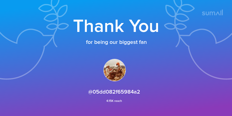 Our biggest fans this week: 05dd082f65984a2. Thank you! via sumall.com/thankyou?utm_s…