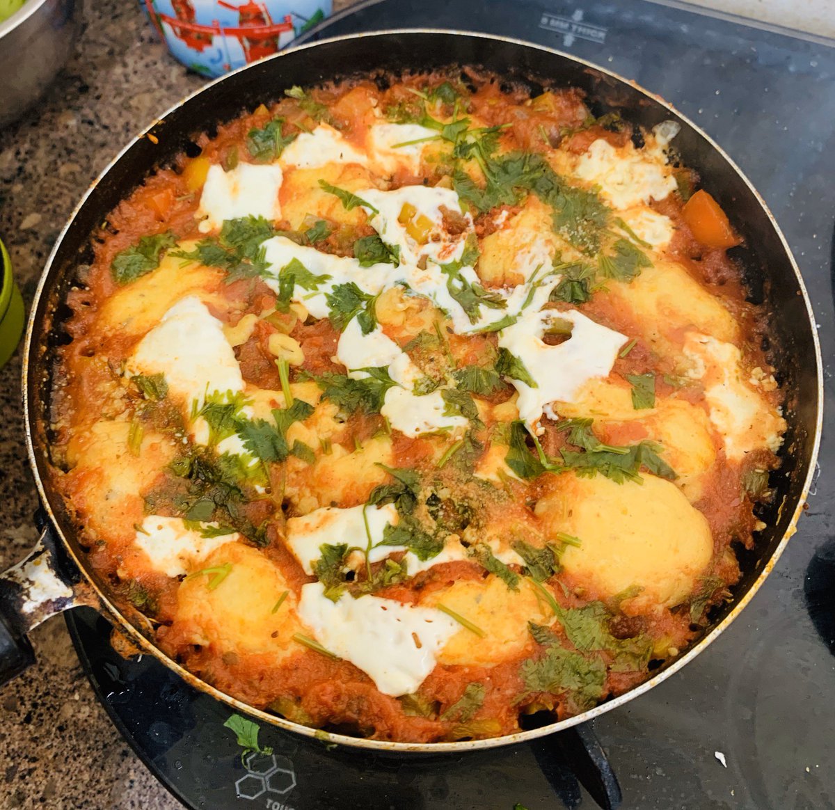 iamjyotisinghal's tweet photo. Eggless Shakshuka #Eatingwithbread #Morningbreakfast #IsraelCuisine #cookingdilse #homebaker #homefood #foodstagram #foodie #homemadefood #homemadecooking #loveforfood #homecook #lovetocook #kidslovefood #foodgram  #homecooking #foodinsta #cooking_dil_se https://t.co/Bb5tAiVwkh