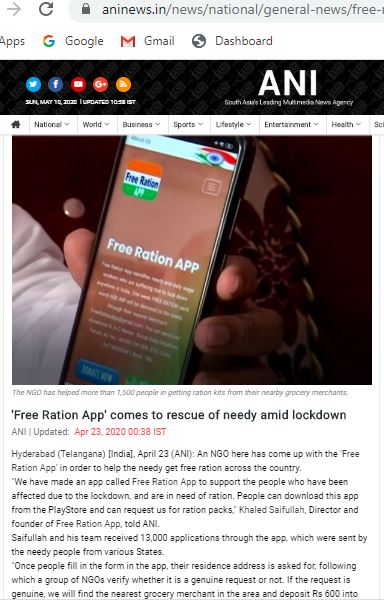 FreeRationApp's tweet photo. Donate 1 Week FREE Ration to Needy Family @ ₹600  https://t.co/l68PlRkfFS
Donors can select beneficiaries they want to sponsor from the approved List. Free Ration App was featured in Times Now, News 18, 
TOI, ANI, YAHOO, ET, BS @_sayema @harsh_mander https://t.co/fdJT2NHbcb