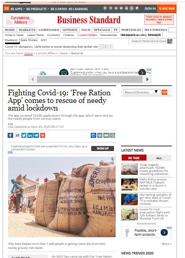 FreeRationApp's tweet photo. Donate 1 Week FREE Ration to Needy Family @ ₹600  https://t.co/l68PlRkfFS
Donors can select beneficiaries they want to sponsor from the approved List. Free Ration App was featured in Times Now, News 18, 
TOI, ANI, YAHOO, ET, BS @_sayema @harsh_mander https://t.co/fdJT2NHbcb