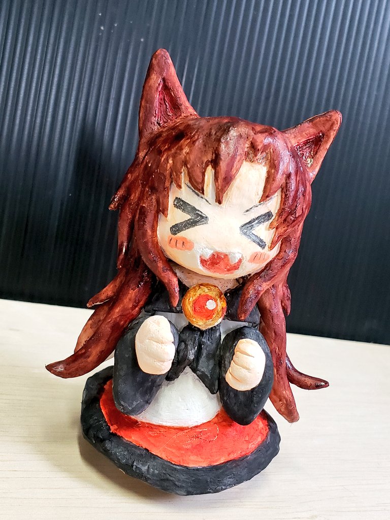 紙粘土でかげろーちゃんこと今泉影狼を作ってみました！ 色はコピック