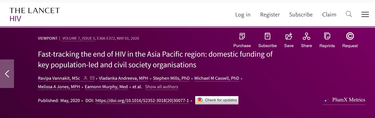 #Viewpoint My colleagues and I are making the case for greater domestic investments in #communitybased organisations - a critical intervention to propel #AsiaPacific on the fast-track to #EndingAIDS by 2030.
doi.org/10.1016/S2352-…
@UNAIDS_AP @ThaiRedCross @WHOWPRO @PEPFAR