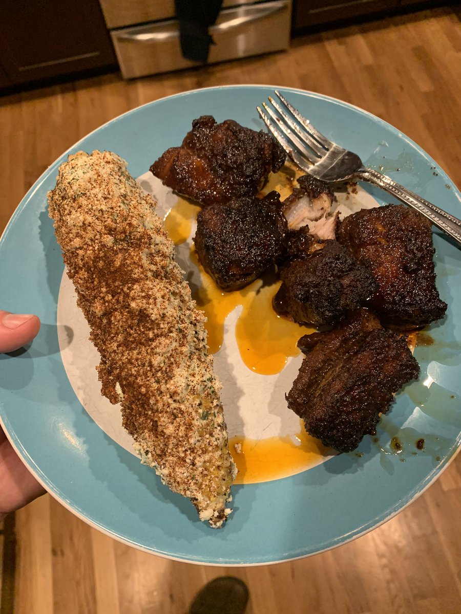 KronksKitchen's tweet image. piggy sporco, sporco. Pork belly burnt ends served with some eloté and @basilhaydens