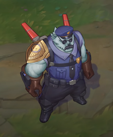 Nathan Lutz on X: "Our goal for the new Captain Volibear skin was to make  him as troll and meme-tastic as possible. His back spikes light up and make  siren sounds. There's