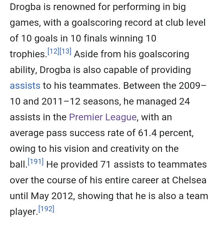 2)A list of Drogba's Achievements and underrated qualities